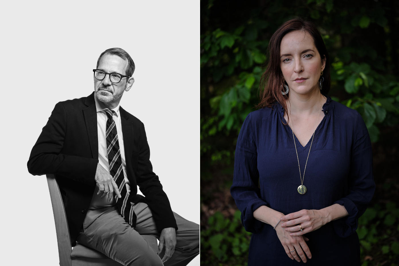 Middlebury College President Ian Baucom; Novelist Rebecca Makkai